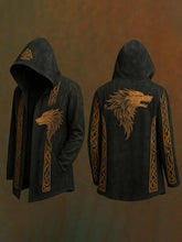 Herren Strickjacke mit Kapuze im Viking-Stil